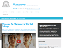 Tablet Screenshot of mansarovardentalcollege.com